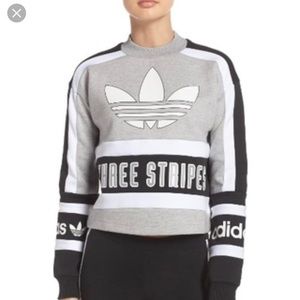 Adidas Grey Three Strips Sweatshirt